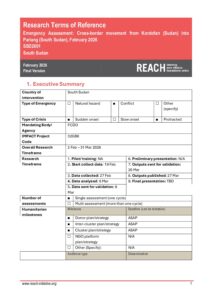 REACH South Sudan - Emergency Assessment: Displacement from Kordofan (Sudan) to Pariang (South Sudan) Terms of Reference (February 2026)