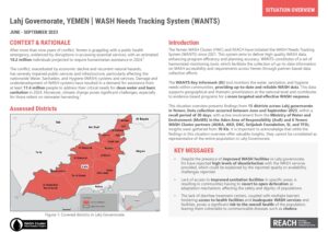 REACH YEM1902a WASH WANTS March 2023 Lahj Governorate