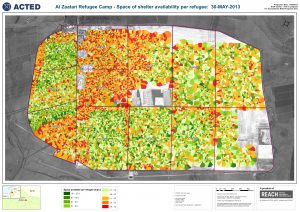 JOR_Space of shelter availability per refugee in Al Zaatari Refugee Camp_June 2013