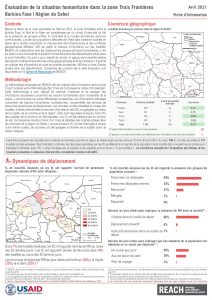 Evaluation de la situation humanitaire dans la zone Trois Frontières, région du Sahel (Burkina Faso), factsheet– Avril 2021