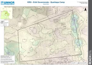 KRG - Erbil Governorate - Qushtapa Camp - Hypsometry 22 December 2013