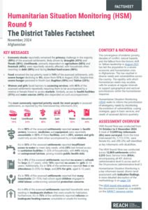REACH Afghanistan Factsheet HSM R9 District profile Tables – November 2024