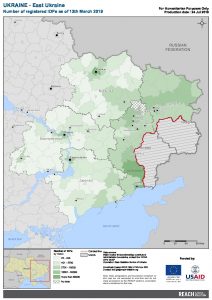 UKR Map East Ukraine Number Of Registered IDPs 13 MAR 2019 A4