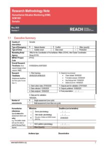 REACH Somalia - HSM Hard-to-Reach - Methodology Note (MN)