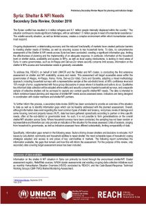 SYR_Secondary Data Review_UNHCR_Shelter and NFI Assessment_October 2016