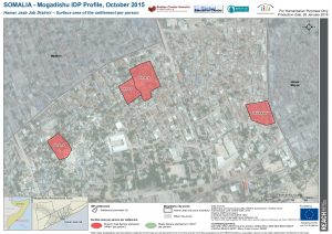 REACH SOM Map Mogadishu IDP Profile Hamar Jaab Jab Settlement Surfacearea per Person 05NOV2015 A3