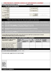IMPACT - UNICEF Third-Party Monitoring - Obstetric PDM Form, Supplement 2: Equipment