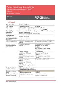 REACH CAR Termes de référence MSNA May 2021