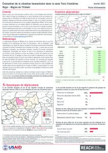 Evaluation de la situation humanitaire dans la zone Trois Frontières, région de Tillabéri (Niger), factsheet – Janvier 2021