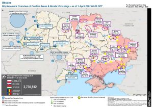 Ukraine Displacement Overview Map (as of 1st Apr 2022)