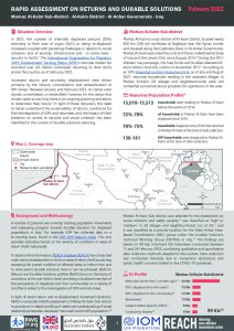 REACH_IRQ_Factsheet_ReDS Markaz Al-Kaim_February 2022