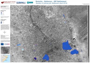 SOM_Map_Number Latrines in Galkacyo IDP Settlements_April 2014_A0