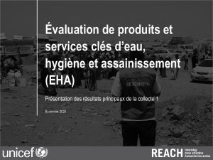 Présentation du suivi des prix des produits et services d’eau, hygiène et assainissement (EHA) en Haïti – Octobre 2020