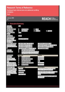 REACH NES SYR Informal Sites Profiling TOR Jan2020