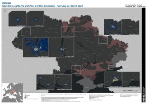 Ukraine Nightime Lights Map (17 Mar 2022)