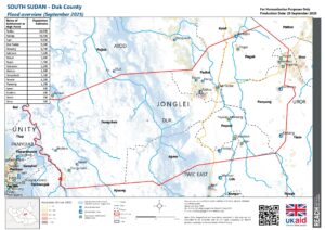 South Sudan - Flood Overview Duk Map - September 2025