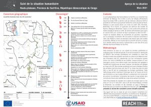 Suivi de la situation humanitaire dans les hauts-plateaux du Sud-Kivu, mars 2020