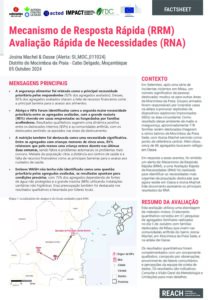 REACH Moçambique RRM Avaliação Rápida de Necessidades Factsheet- Josina Machel & Oasse (05/10/24)