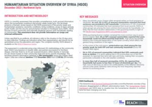 Humanitarian Situation Overview in Northwest Syria – December 2023