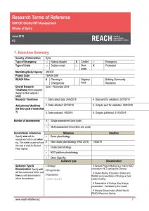 SYR_ToR_UNHCR_Shelter and NFI Assessment - June 2018