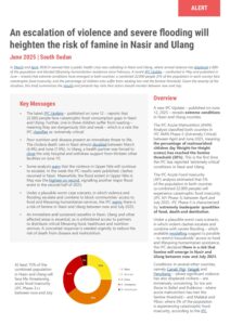 REACH South Sudan - Risk of Famine in Nasir and Ulang - June 2025