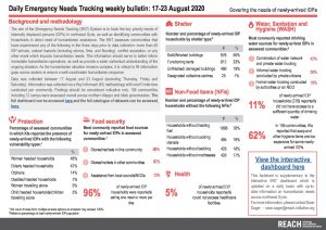 Daily Emergency Needs Tracking of newly-arrived IDPs in Northwest Syria, Weekly Bulletin (17-23 August 2020)