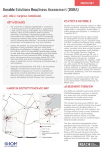 REACH Durable Solutions Readiness Assessment (DSRA) Hargeisa District factsheet_Somaliland 2024
