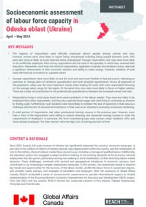 REACH Ukraine Socioeconomic Assessment of Labour Force Capacity in Odeska oblast 2024