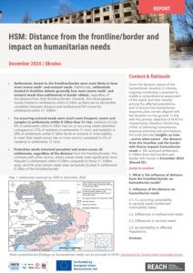 Distance from the frontline/border and impact on humanitarian needs