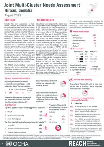 Somalia Joint Multi-Cluster Needs Assessment, Hiraan Regional FS, August 2019