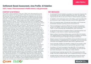 REACH Yemen, FSL & WASH Settlement-Based Assessment, Area Profile: Al Habelien