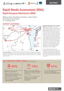 REACH MOZAMBIQUE RRM Rapid Needs Assessment Factsheet - Milapane, Moge, Napoilimuite and Natuco - Mecufi District (20/10/2025)
