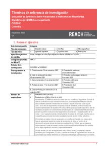 Términos de referencia de investigación Evaluación de Tendencias sobre Necesidades e Intenciones de Movimientos Migratorios (ETNIMM) Fase de seguimiento Colombia Noviembre 2021