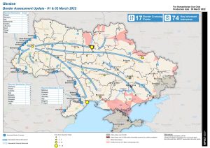 Ukraine Border Crossing Assessment Map (2 Mar 2022)