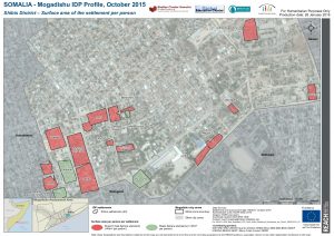 REACH SOM Map Mogadishu IDP Profile Shibis Settlement Surfacearea per Person 05NOV2015 A3