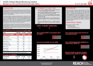 COVID-19 Rapid Market Monitoring factsheet, Nigeria – 2-5 June 2020