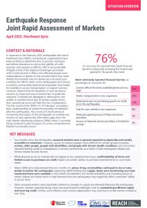 REACH Northwest Syria, CWG Earthquake Response JRAM Situation Overview, April 2023