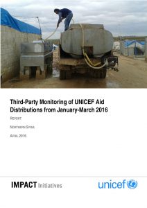 IMPACT - Third-Party Monitoring of UNICEF Aid Distributions from January-March 2016