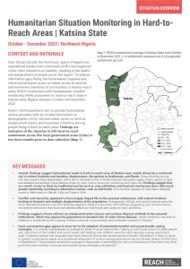 REACH Nigeria Humanitarian Situation Monitoring of hard-to-reach areas in Katsina state, Northwest Nigeria, Situation Overview, October to December 2022