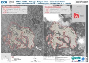 Bangladesh - Cox's Bazar - Jamtoli Spontaneous Site Shelter Analysis Comparison - 21 September & 11 October