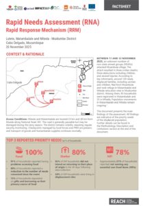 REACH Mozambique RRM Rapid Needs Assessment Factsheet - Lutete, Matambalale and Miteda - Muidumbe District (20/11/2025)