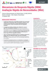 REACH Moçambique RRM Avaliação Rápida de Necessidades Factsheet- Chilindi (14/10/24)