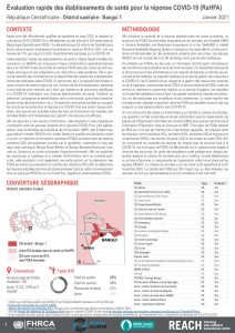Évaluation rapide des établissements de santé pour la réponse COVID-19 (RaHFA) à Bangui 1, République Centrafricaine – Janvier 2021