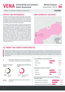 VENA Market Analysis Factsheet in Palabek, Uganda - November 2019