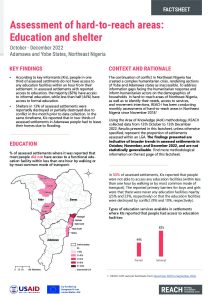 Hard-to-Reach Areas in Northeast Nigeria: Education and Shelter Factsheet, Oct-Dec 2022