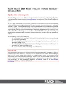 REACH Moldova Refugee Population Profiling Assessment 2024 Methodology Note