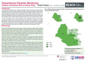 Humanitarian Situation Monitoring, Western and Northern Bahr El Ghazal, April- September 2020