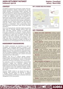 AGORA Somaliland - Settlement factsheet with maps Ayah 3A. (March 2022)