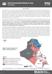 REACH Iraq MSNA VI + MCNA IX Host Community Needs in Iraq (18/8/21-17/10/21) (9/6/21-16/8/21)