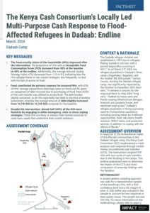 The Kenya Cash Consortium Endline Factsheet for the flood response in Dadaab Camp
